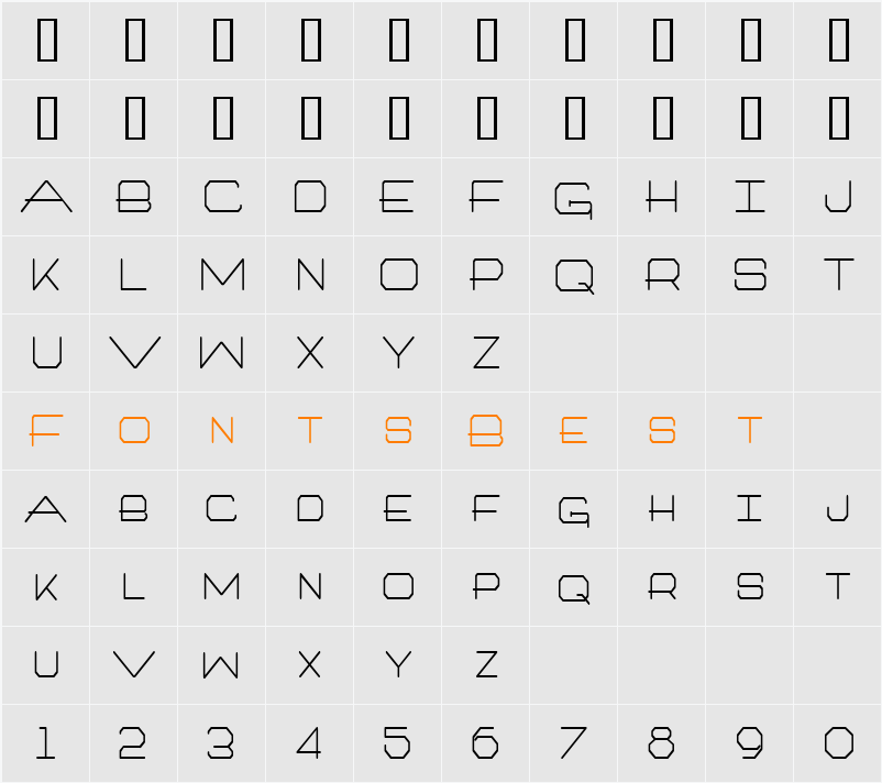 Millennium-Condensed Character Map