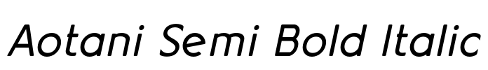 Aotani Semi Bold Italic Font Image