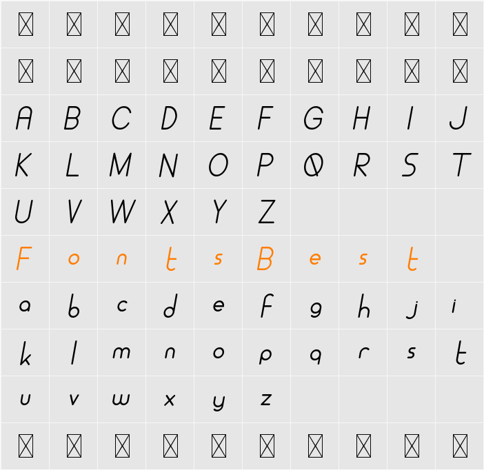 ALDORA DEMO Character Map