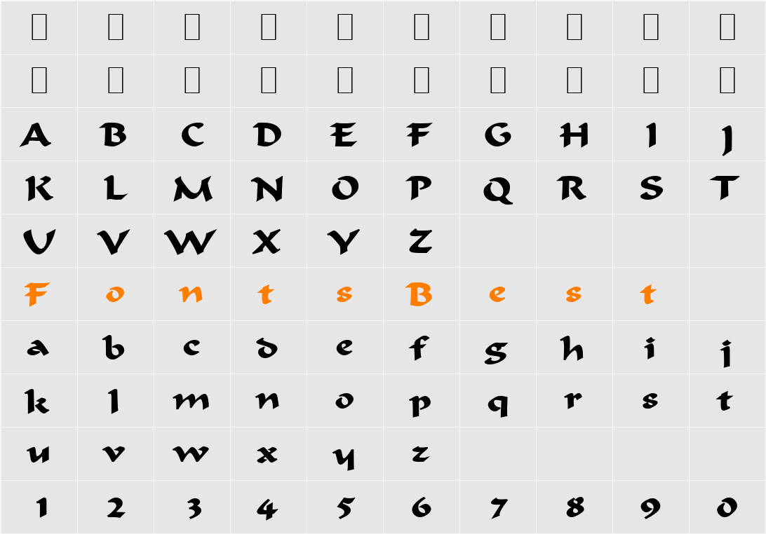 FlatBrush-Extended Character Map