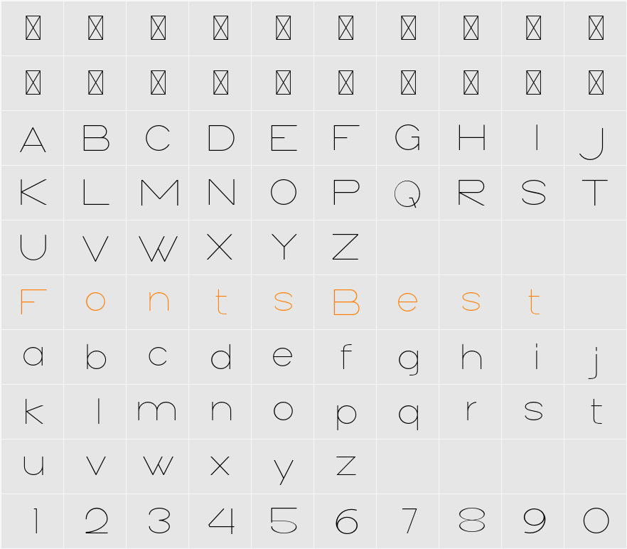 Aginoe Sans Character Map