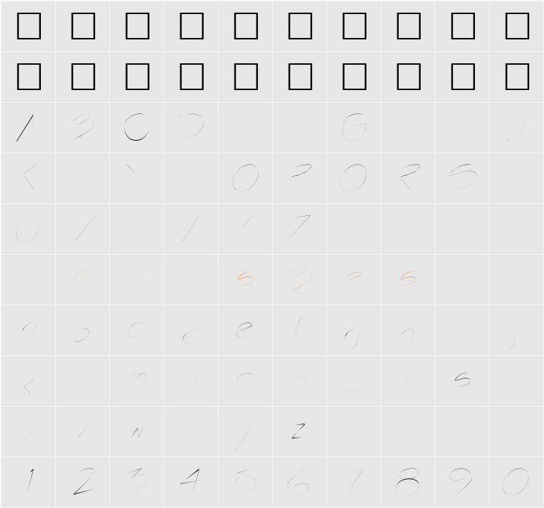 ArchiBold Character Map