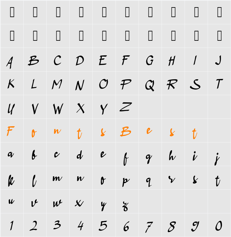 ABlackCrown Character Map
