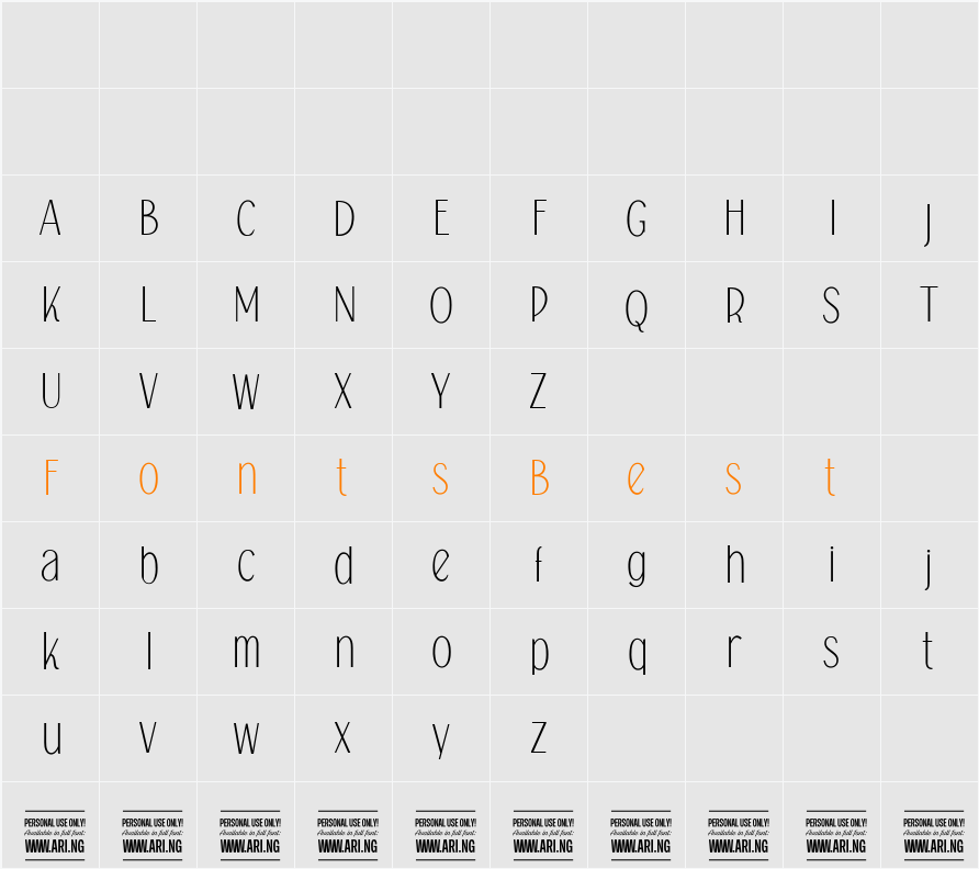 Falkin Sans PERSONAL Character Map