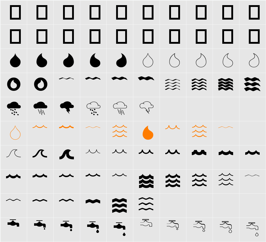 MostlyWaves Character Map