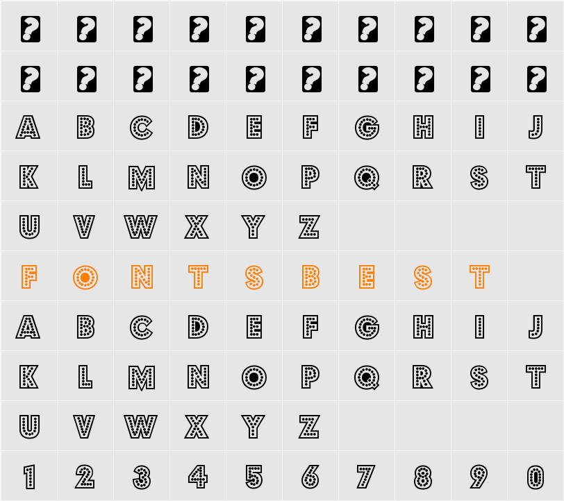 Budmo Jigglish Character Map