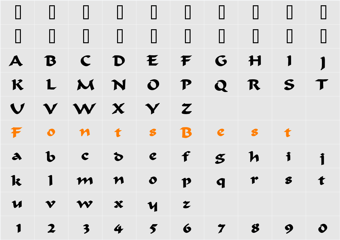 Flat Brush Wide Character Map