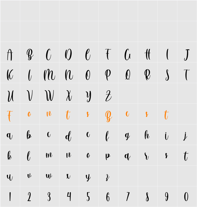 anattalia Personal Use Only Character Map