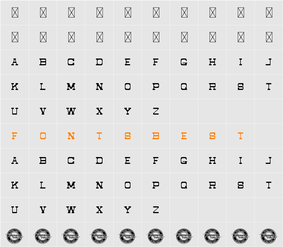 Brownfiled Demo Character Map