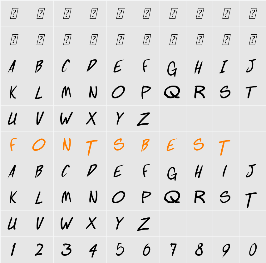 Fighting wordz Character Map