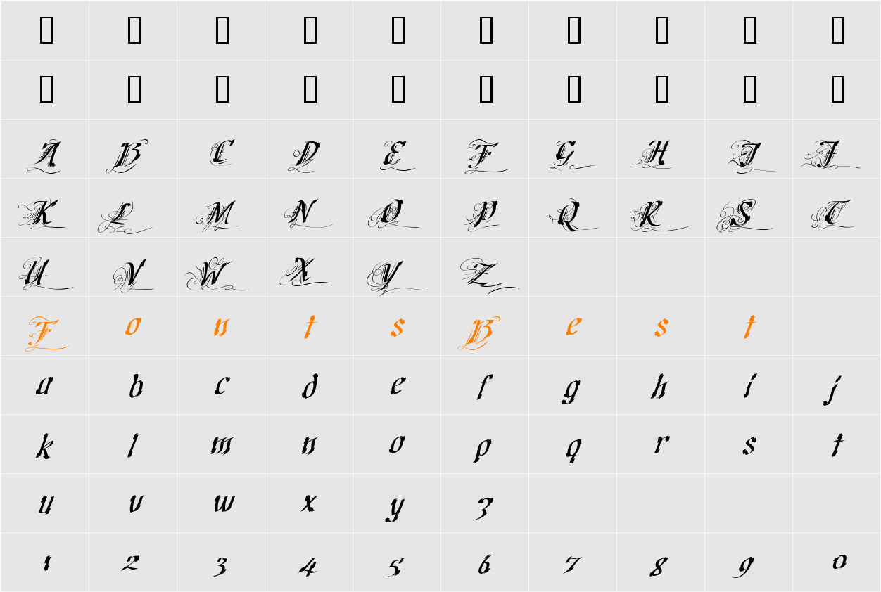 Cretino Character Map