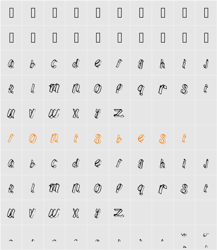 Fettuchine Character Map
