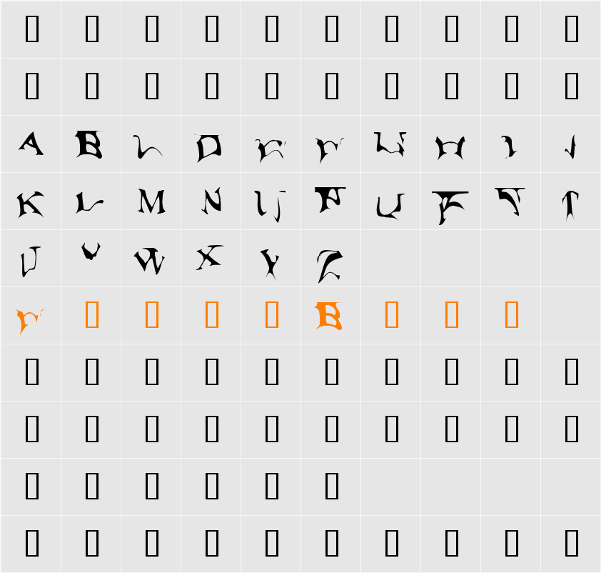 Antopol Character Map