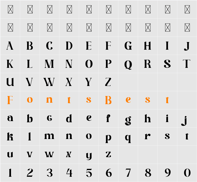 Attena Character Map