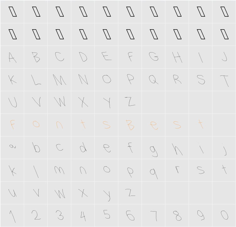 Filament Serie Character Map