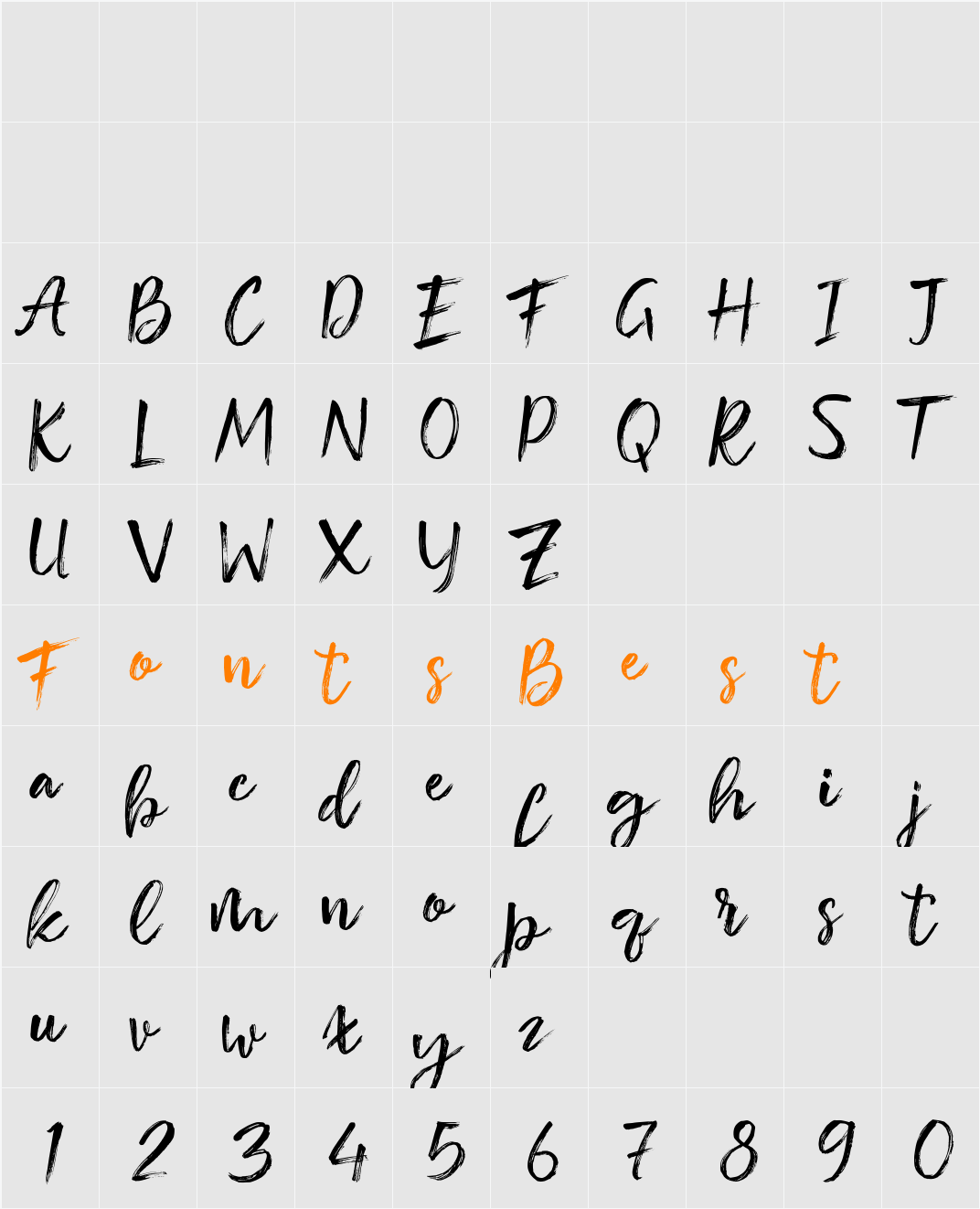 Basting Brush Character Map
