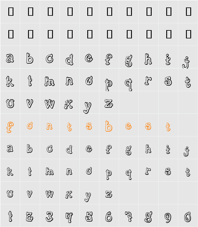 Cactus Sandwich Plain FM Character Map