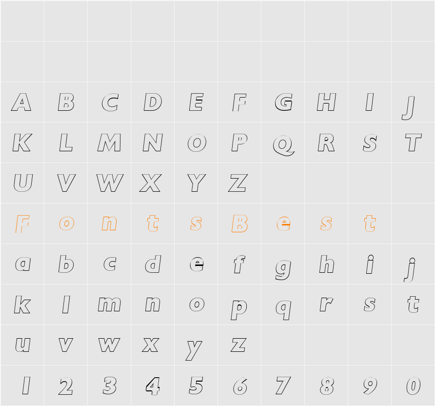 DavidBeckerOutline-ExtraBold Character Map