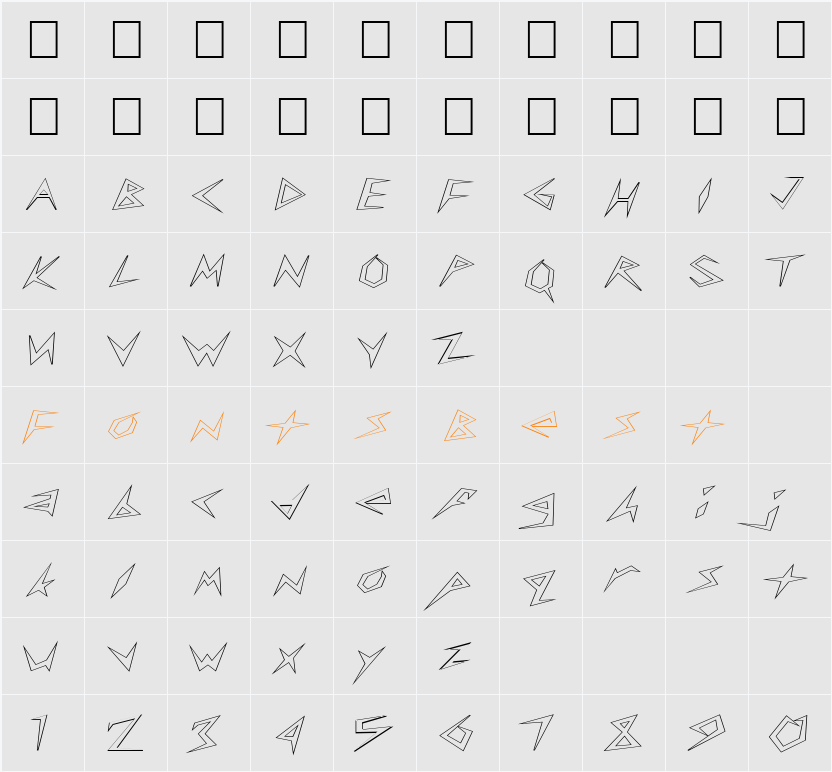 FZ UNIQUE 17 HOLLOW EX Character Map