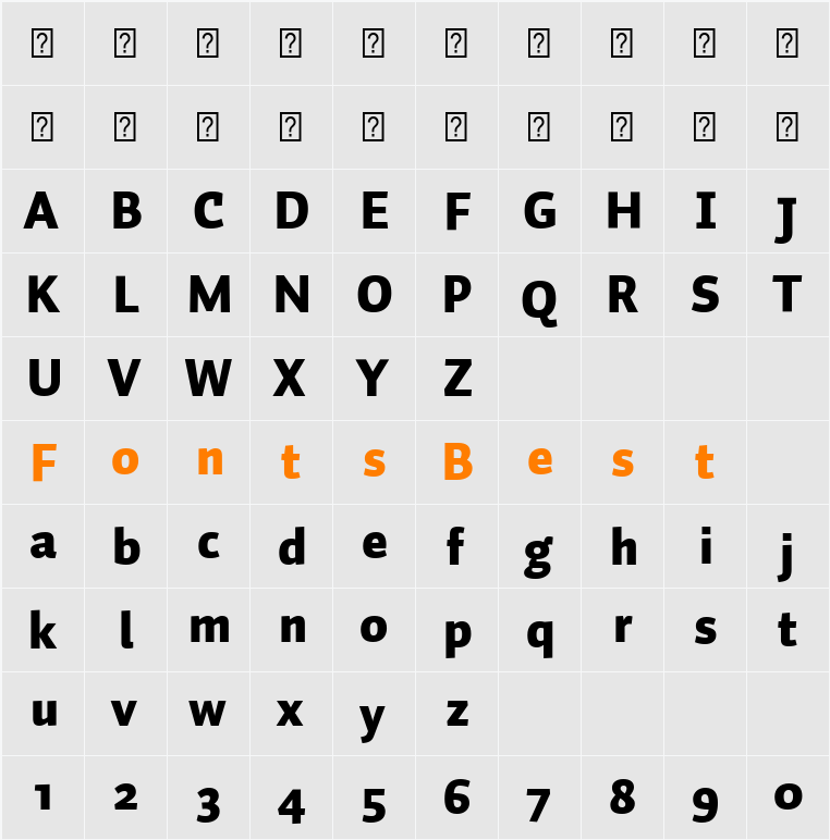 Auto 1 Character Map
