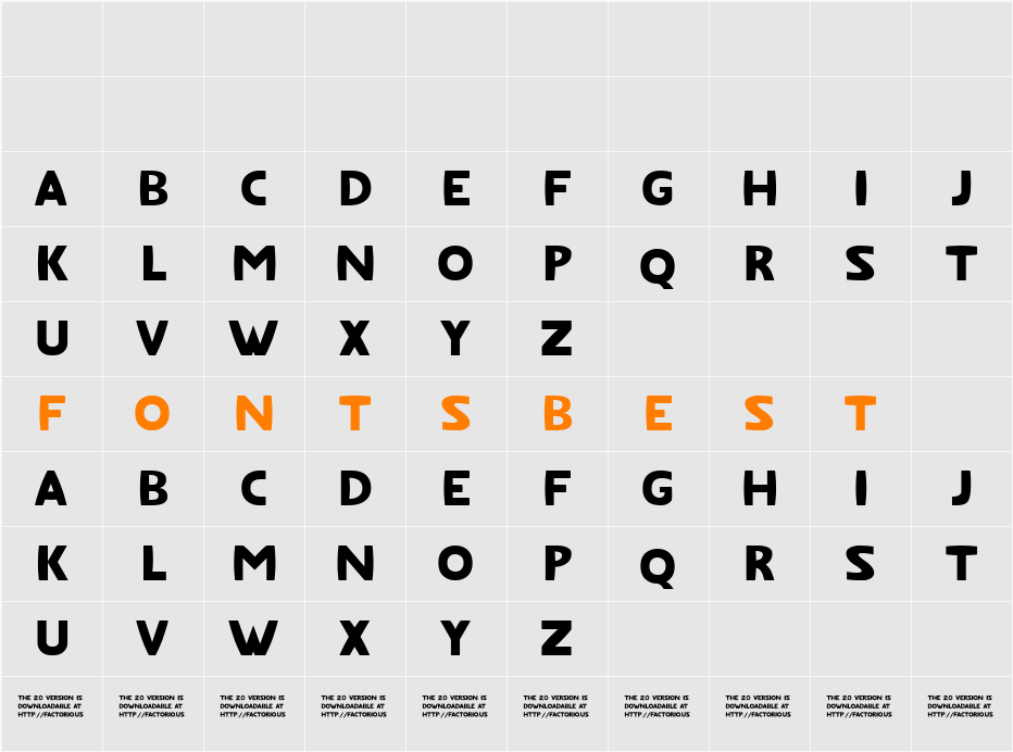 Fatfont Character Map