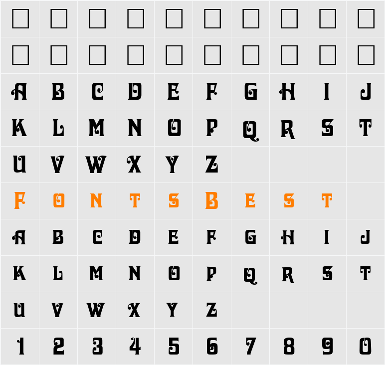Dascha Character Map