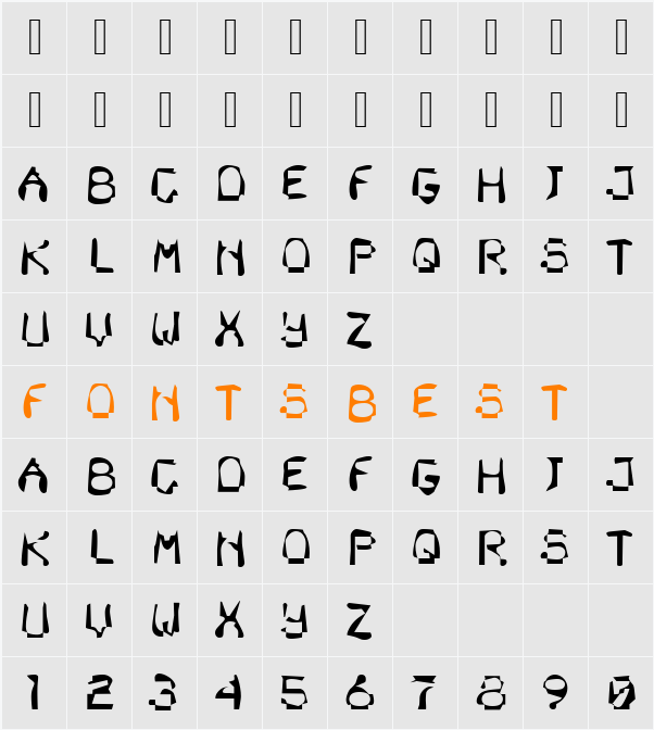 DTCDirtyM47 Character Map