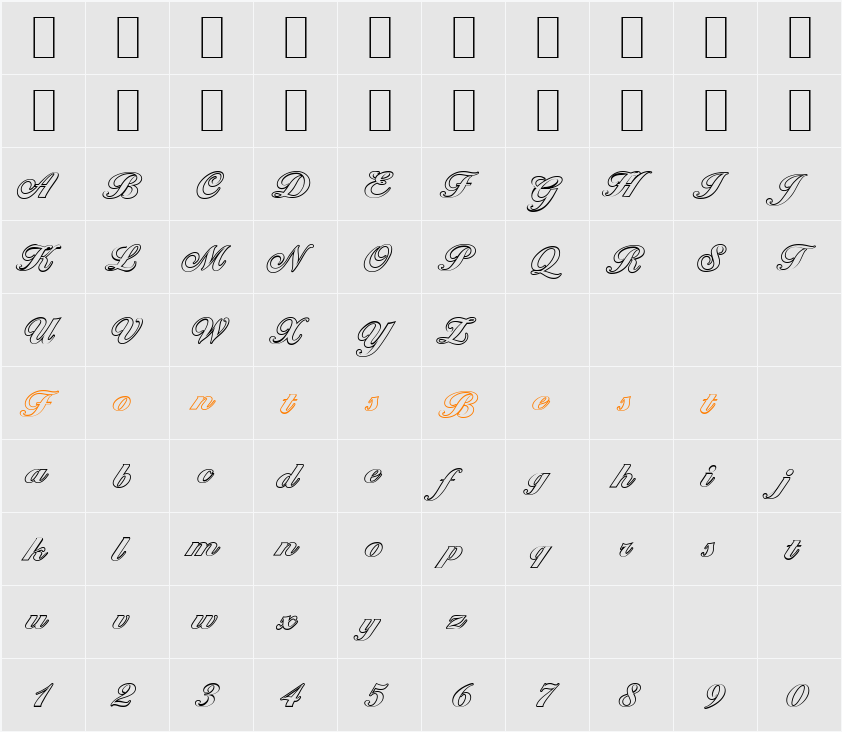 BallantinesOutline-Heavy Character Map
