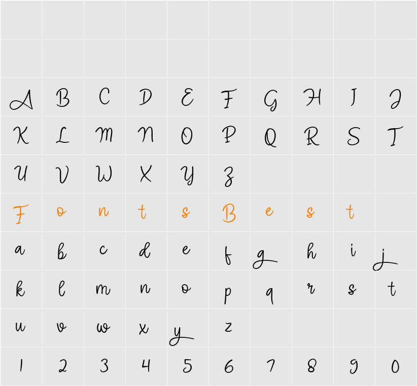 Angel Signature Character Map