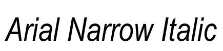 Arial Narrow Italic