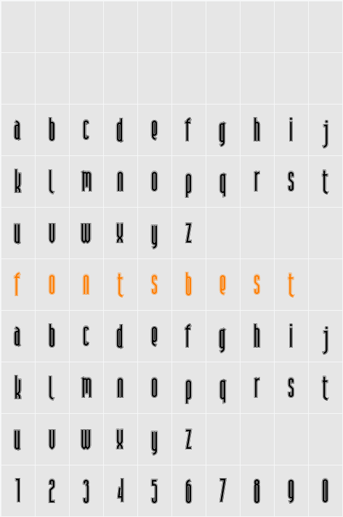 Andiron Outline NF Character Map