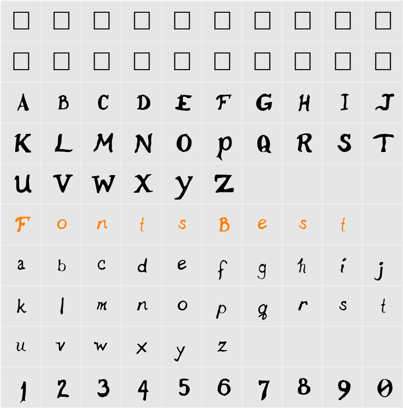 Dana Character Map