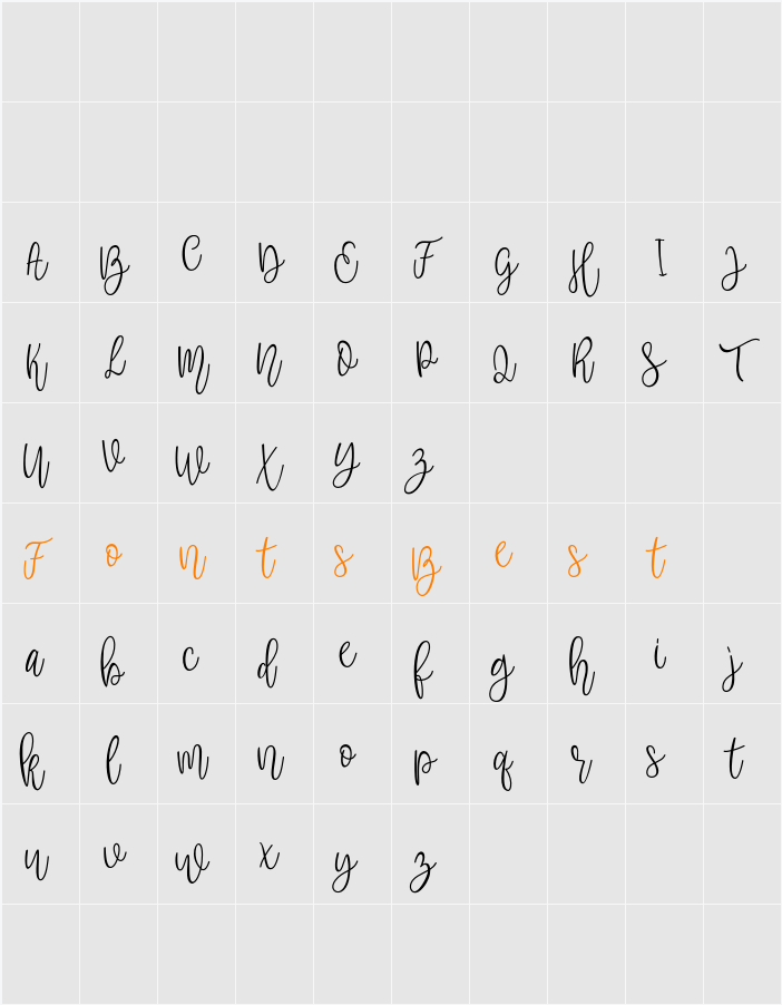 Belly FREE Character Map