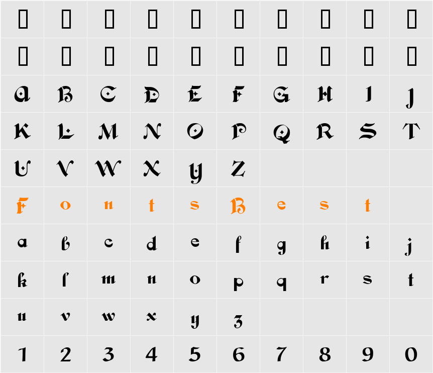 Ancient Text Character Map