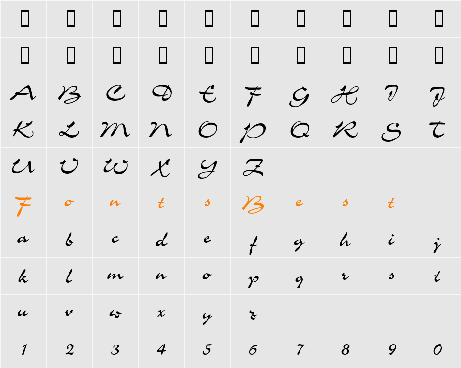 CharmantDB Character Map