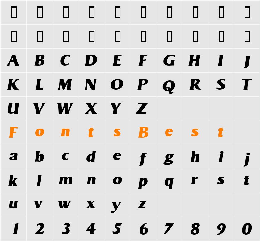 MatroxDisplaySSi Character Map