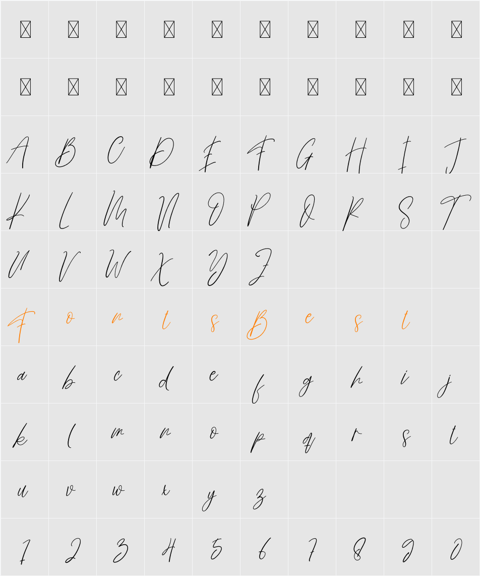Butterfly Signature Character Map