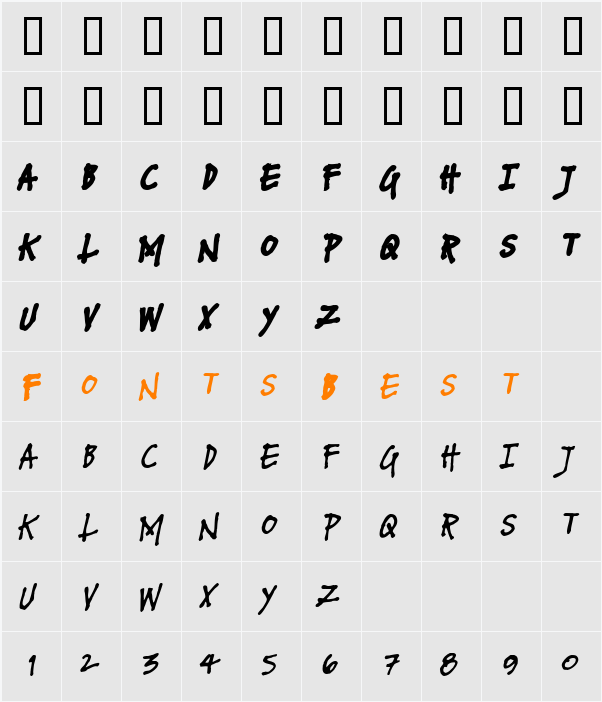 FUSE normal Character Map
