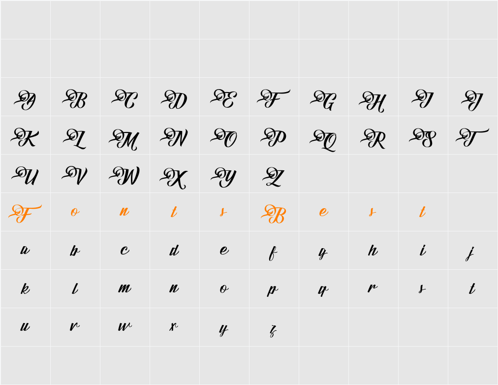Fundamental 1.0 Character Map