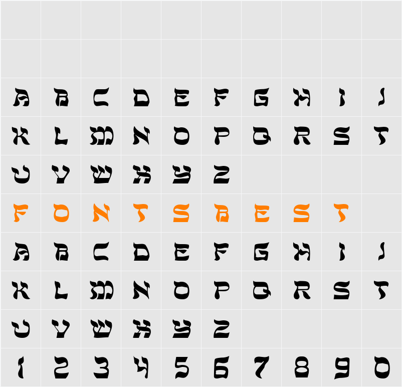 DS Sholom Character Map