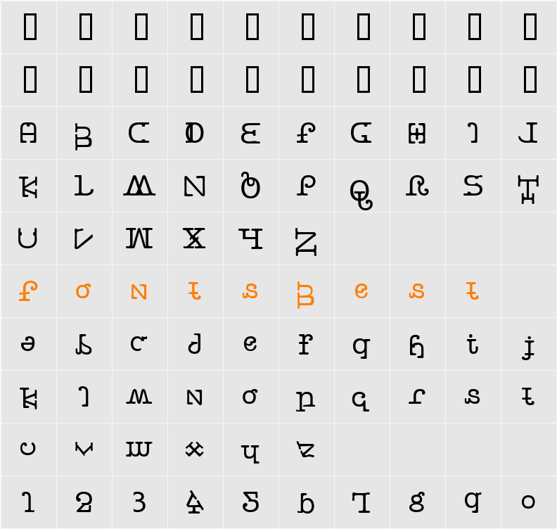 Buttercrumb Character Map