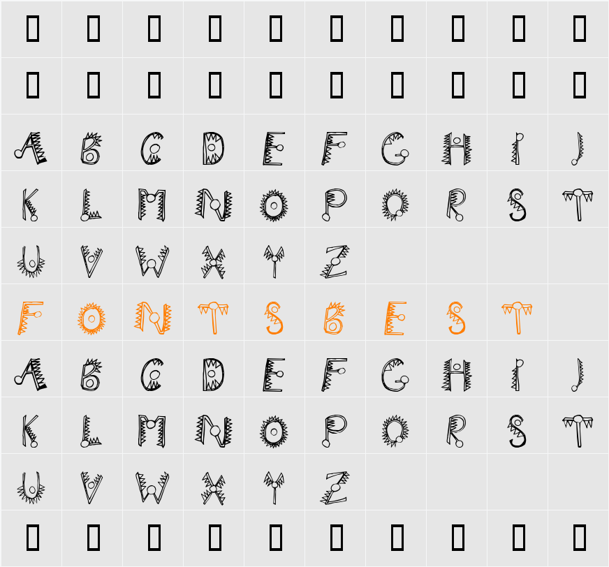 JI-Outrow Character Map