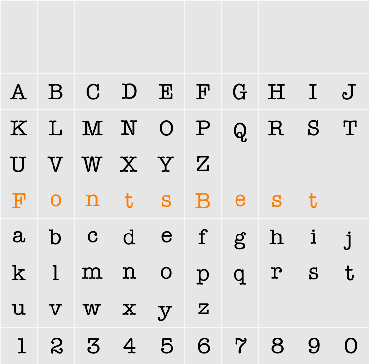 Amtype Character Map