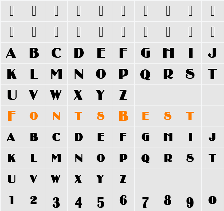 BinnerSCD Character Map