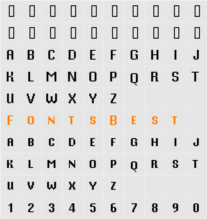 Mister Pixel 16 pt - Small Caps Character Map