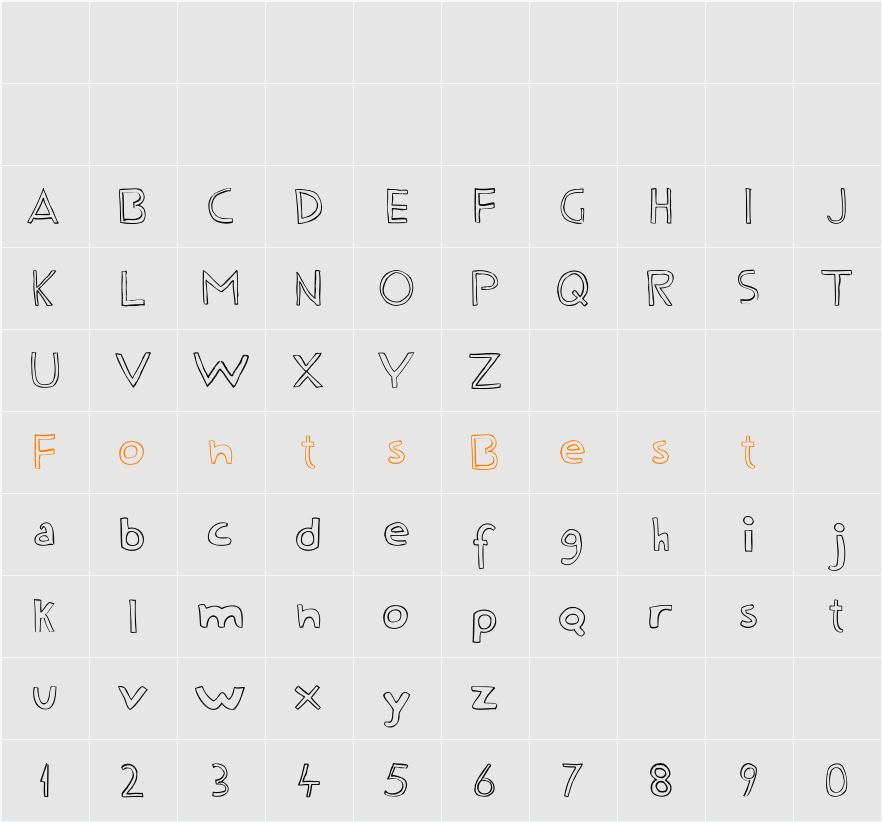 Fine Line Character Map