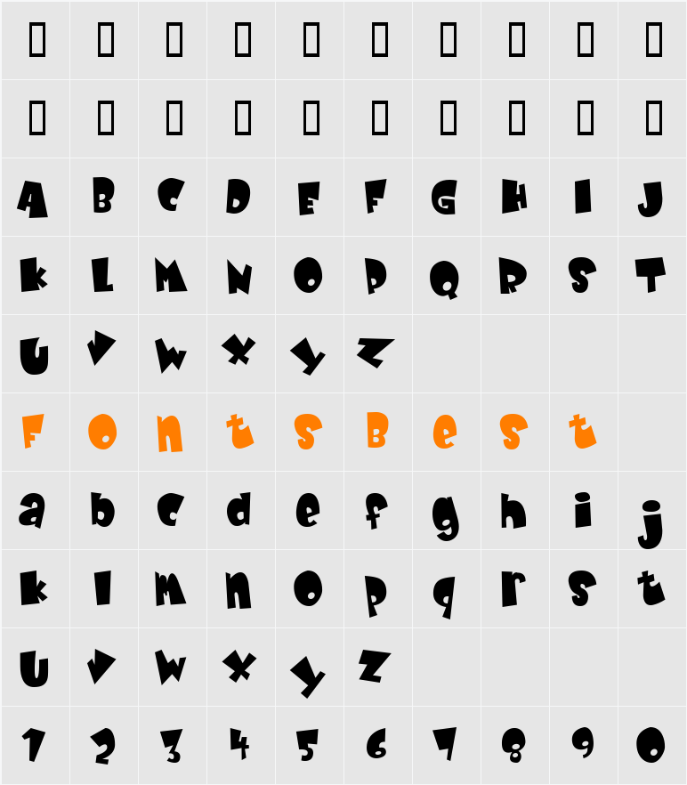 JI-Drapey Character Map