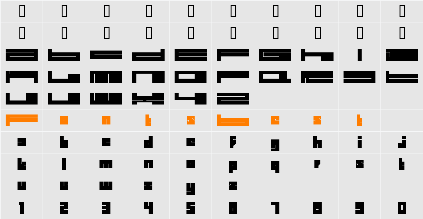 BD BillDing Character Map