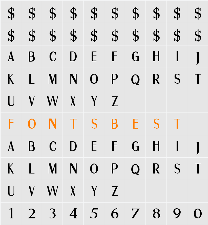 Fine Sans Character Map