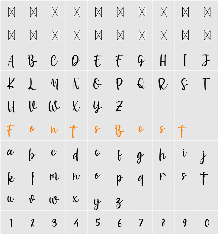 Baweni Character Map